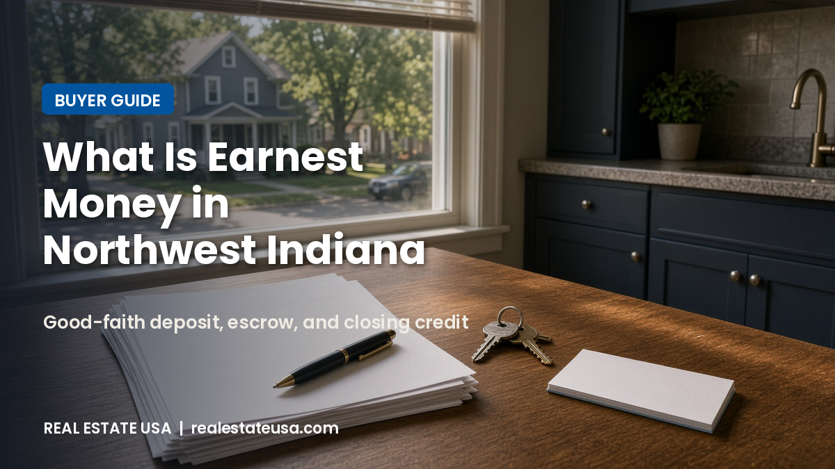 What is earnest money when buying a home in Northwest Indiana: good-faith deposit, escrow, closing credit